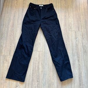 Abercrombie & Fitch Curve Love Black Straight Leg Jeans (Long)